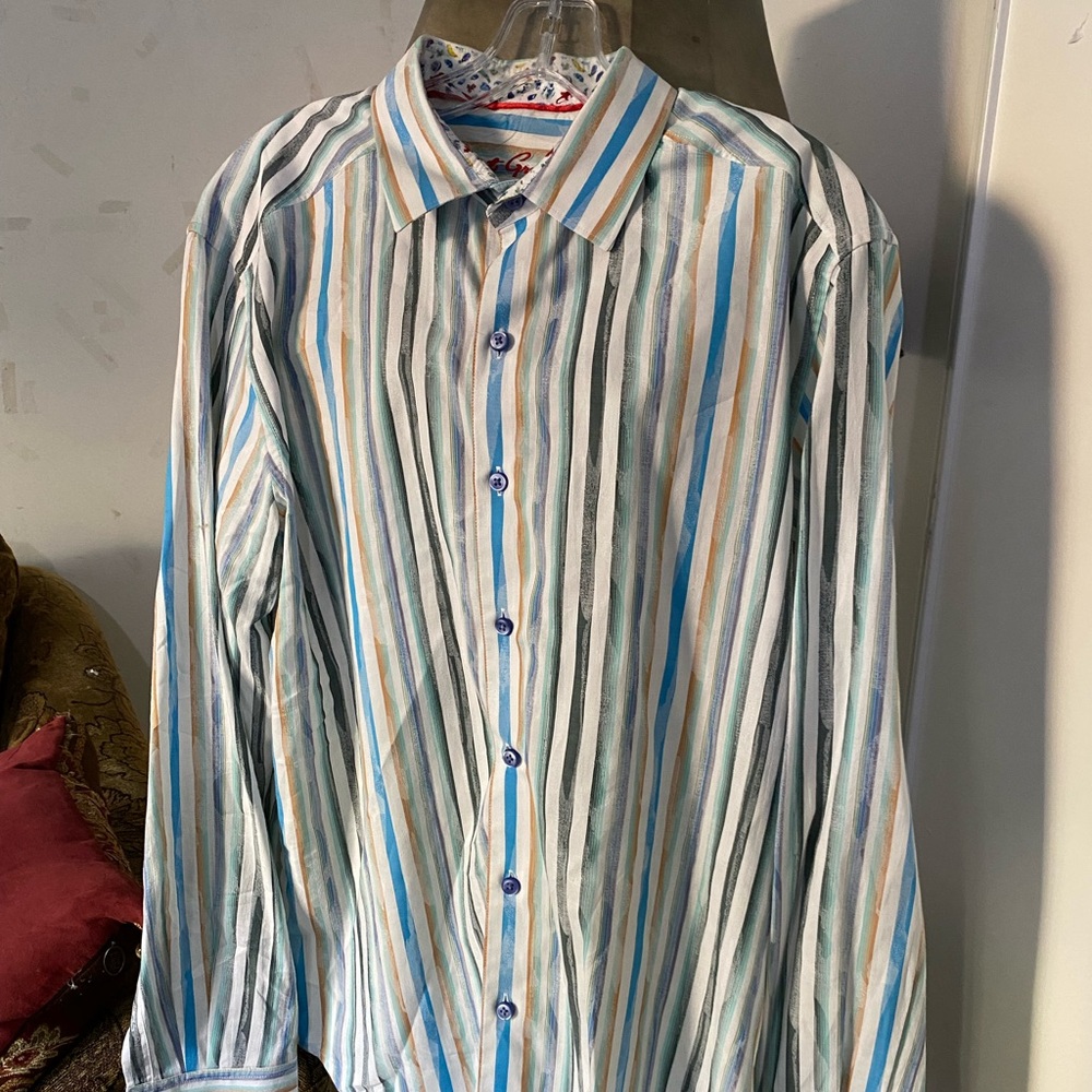 Robert Graham Striped Dress Shirt - Size Large